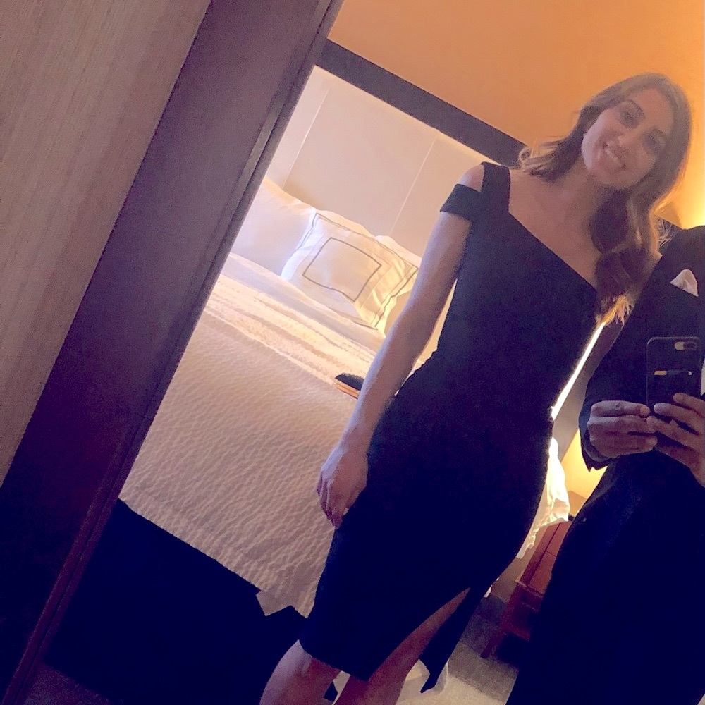 Likely “Packard one-shoulder Dress “